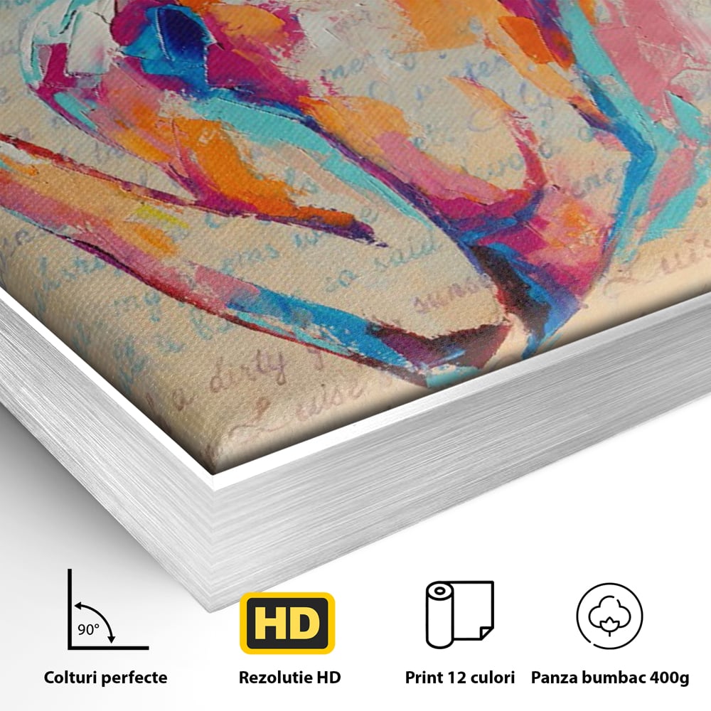 Tablou Canvas Premium LuxCanva® C1093, Nude Girl Abstract Paint , Femeie, Abstract, Beautiful, Living Room, Bedroom, Relaxare, Culori Vibrante