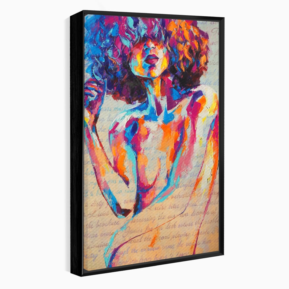 Tablou Canvas Premium LuxCanva® C1093, Nude Girl Abstract Paint , Femeie, Abstract, Beautiful, Living Room, Bedroom, Relaxare, Culori Vibrante