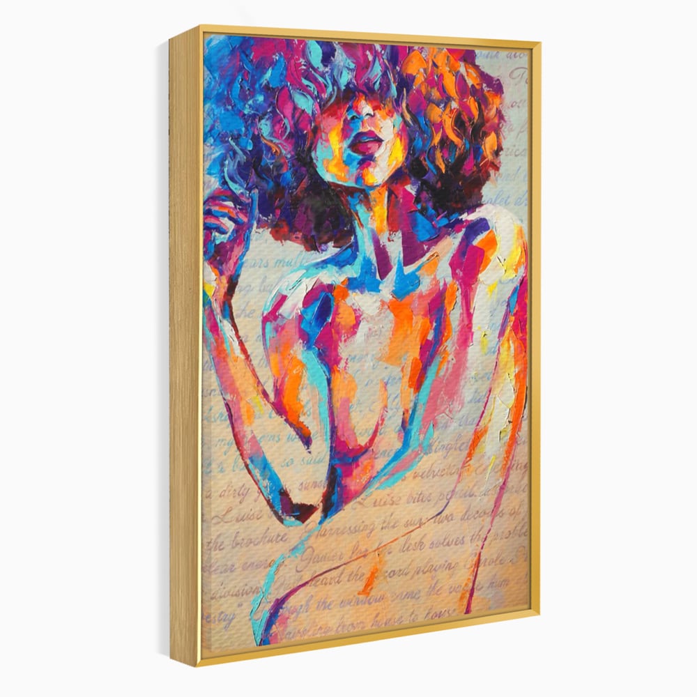 Tablou Canvas Premium LuxCanva® C1093, Nude Girl Abstract Paint , Femeie, Abstract, Beautiful, Living Room, Bedroom, Relaxare, Culori Vibrante