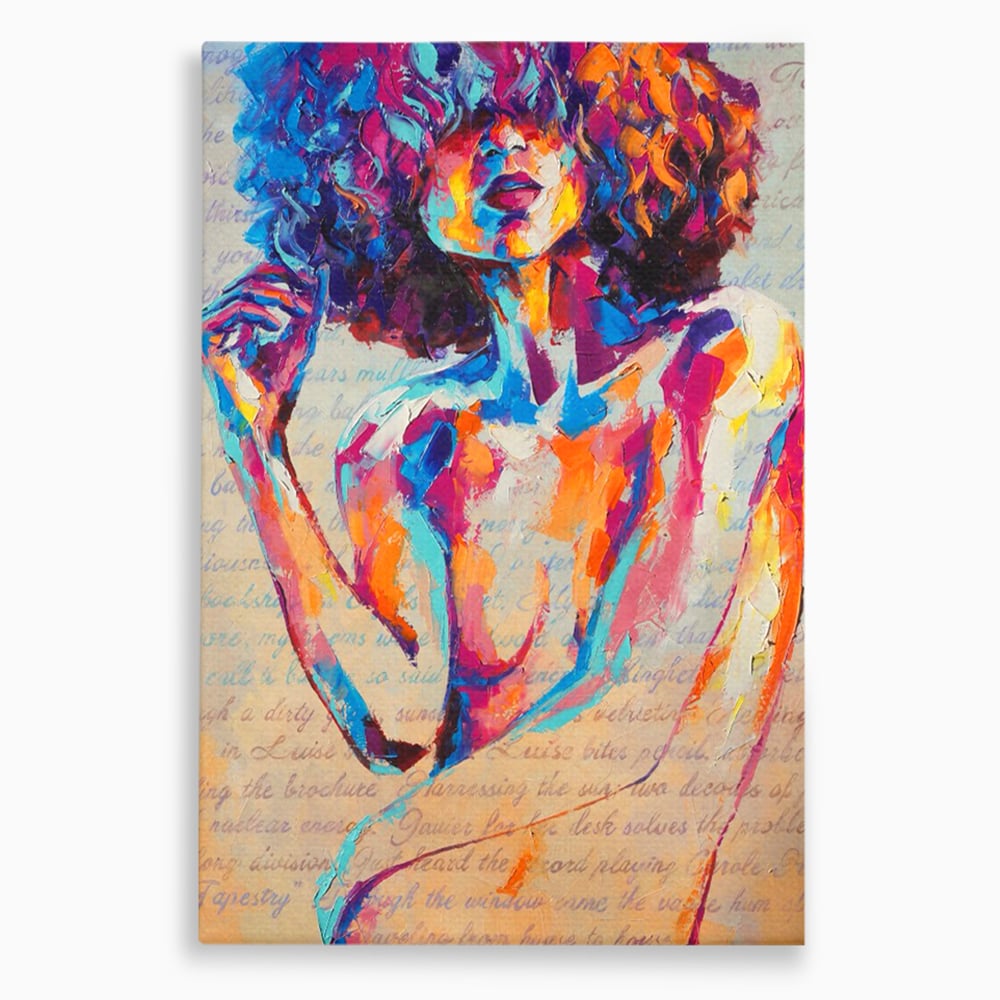 Tablou Canvas Premium LuxCanva® C1093, Nude Girl Abstract Paint , Femeie, Abstract, Beautiful, Living Room, Bedroom, Relaxare, Culori Vibrante