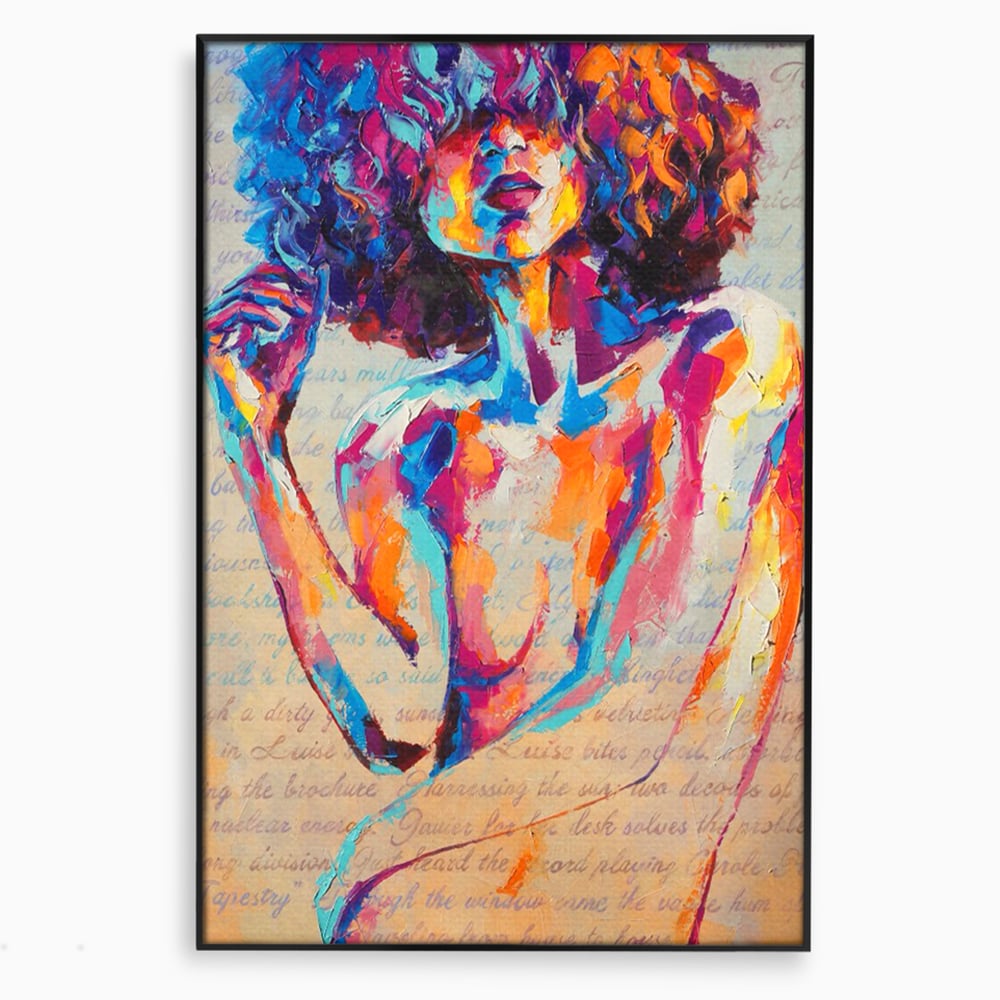 Tablou Canvas Premium LuxCanva® C1093, Nude Girl Abstract Paint , Femeie, Abstract, Beautiful, Living Room, Bedroom, Relaxare, Culori Vibrante