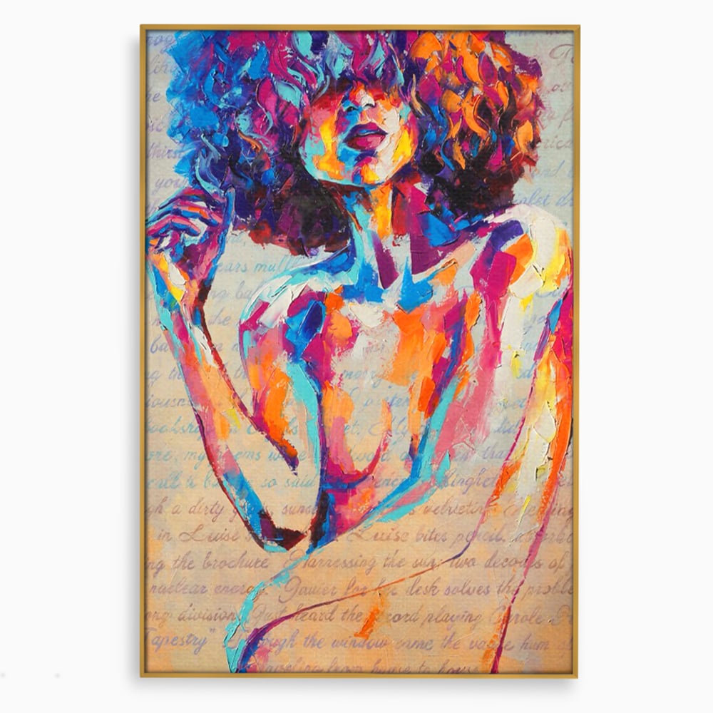 Tablou Canvas Premium LuxCanva® C1093, Nude Girl Abstract Paint , Femeie, Abstract, Beautiful, Living Room, Bedroom, Relaxare, Culori Vibrante