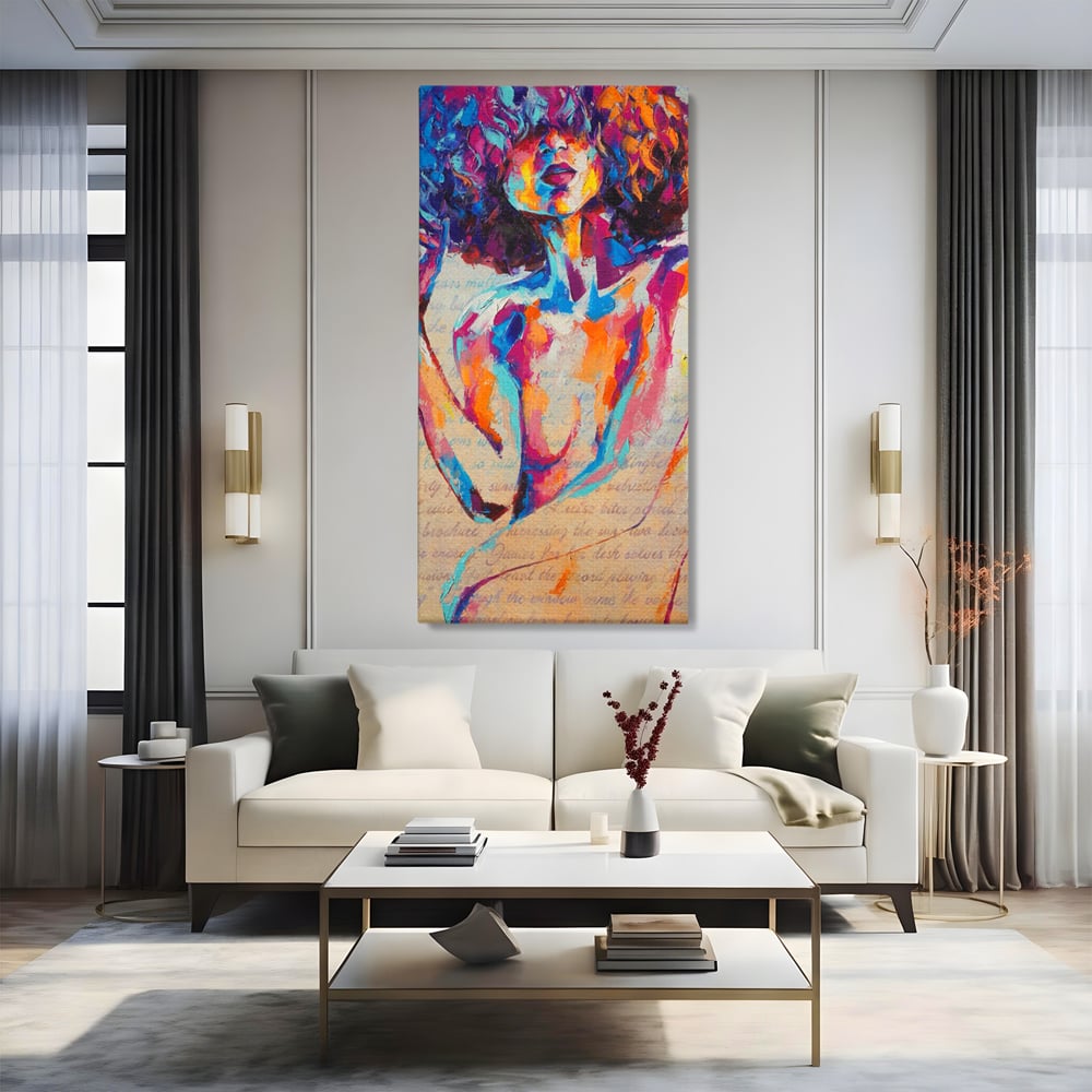 Tablou Canvas Premium LuxCanva® C1093, Nude Girl Abstract Paint , Femeie, Abstract, Beautiful, Living Room, Bedroom, Relaxare, Culori Vibrante