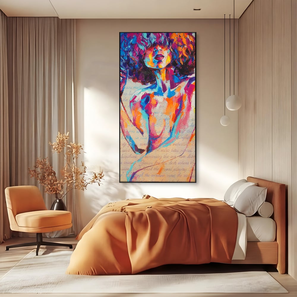 Tablou Canvas Premium LuxCanva® C1093, Nude Girl Abstract Paint , Femeie, Abstract, Beautiful, Living Room, Bedroom, Relaxare, Culori Vibrante