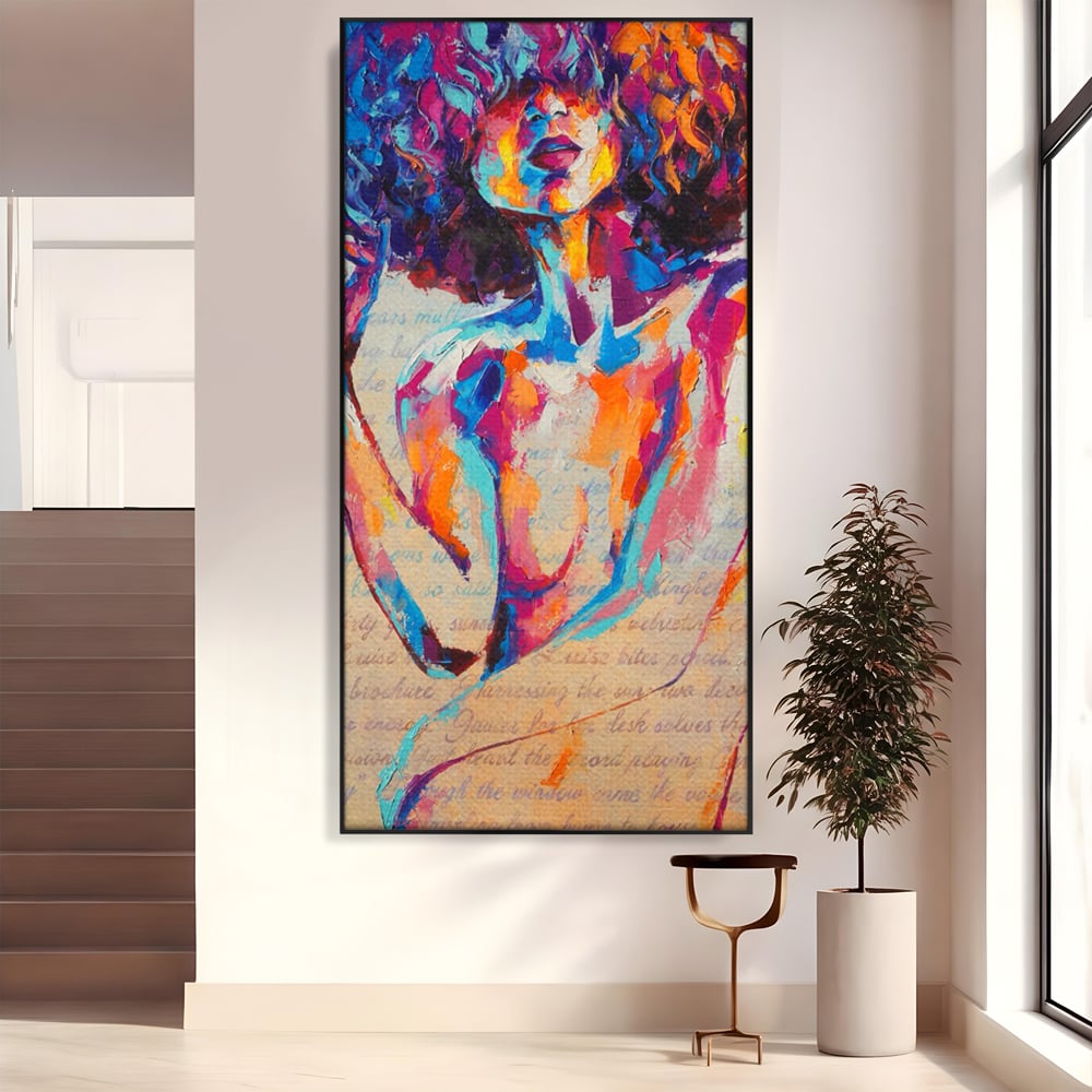 Tablou Canvas Premium LuxCanva® C1093, Nude Girl Abstract Paint , Femeie, Abstract, Beautiful, Living Room, Bedroom, Relaxare, Culori Vibrante