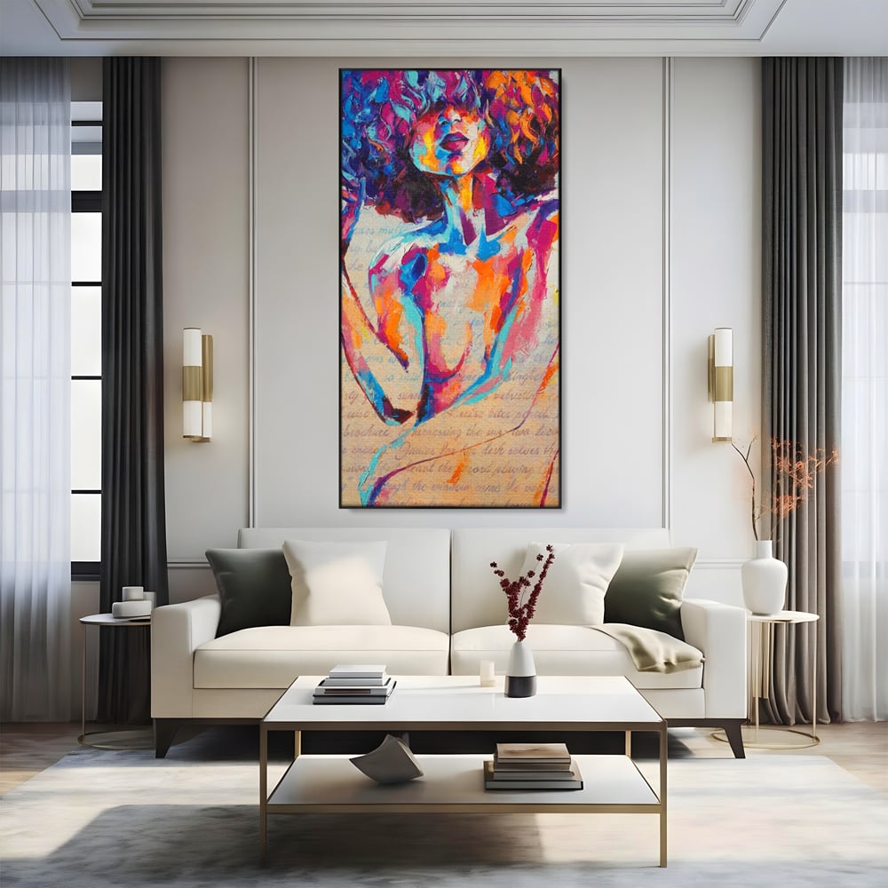Tablou Canvas Premium LuxCanva® C1093, Nude Girl Abstract Paint , Femeie, Abstract, Beautiful, Living Room, Bedroom, Relaxare, Culori Vibrante