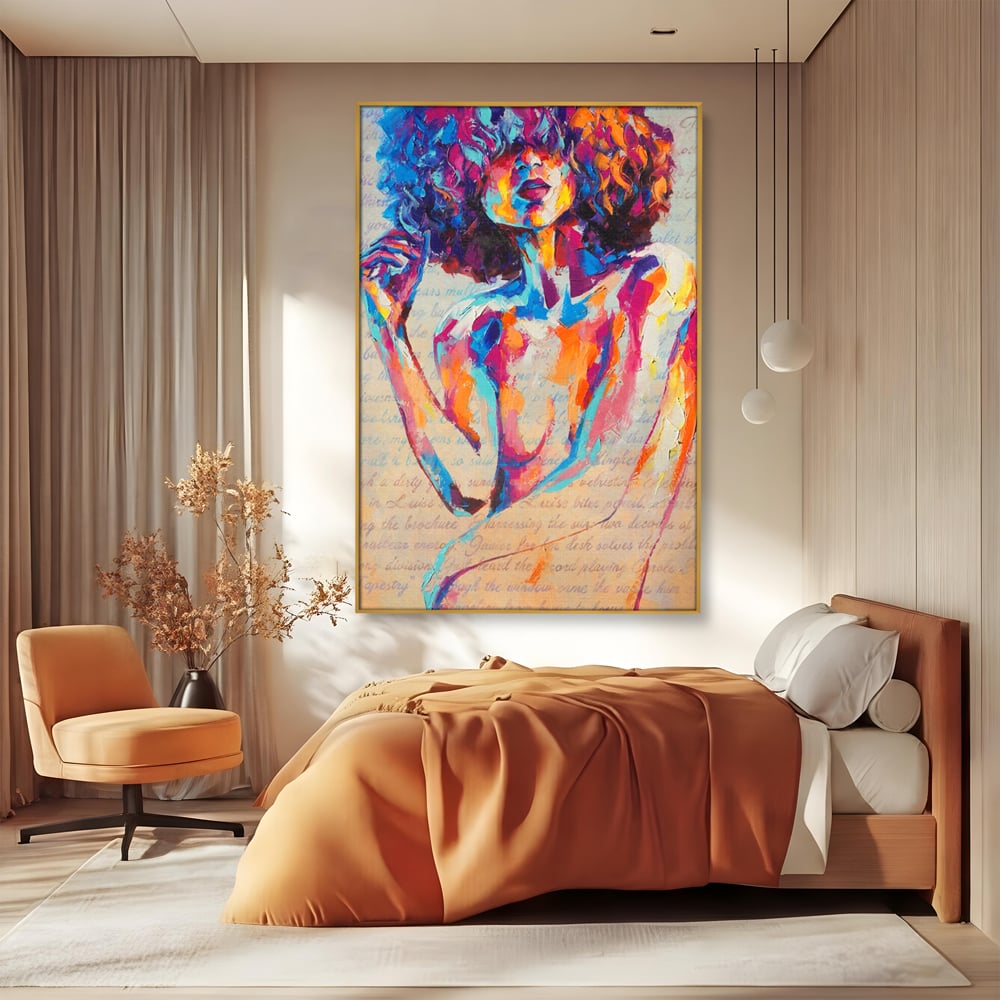 Tablou Canvas Premium LuxCanva® C1093, Nude Girl Abstract Paint , Femeie, Abstract, Beautiful, Living Room, Bedroom, Relaxare, Culori Vibrante