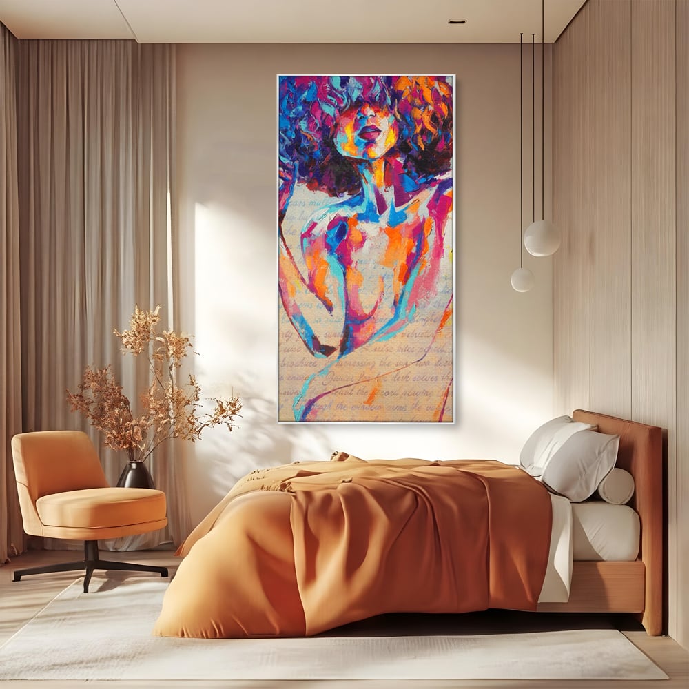 Tablou Canvas Premium LuxCanva® C1093, Nude Girl Abstract Paint , Femeie, Abstract, Beautiful, Living Room, Bedroom, Relaxare, Culori Vibrante