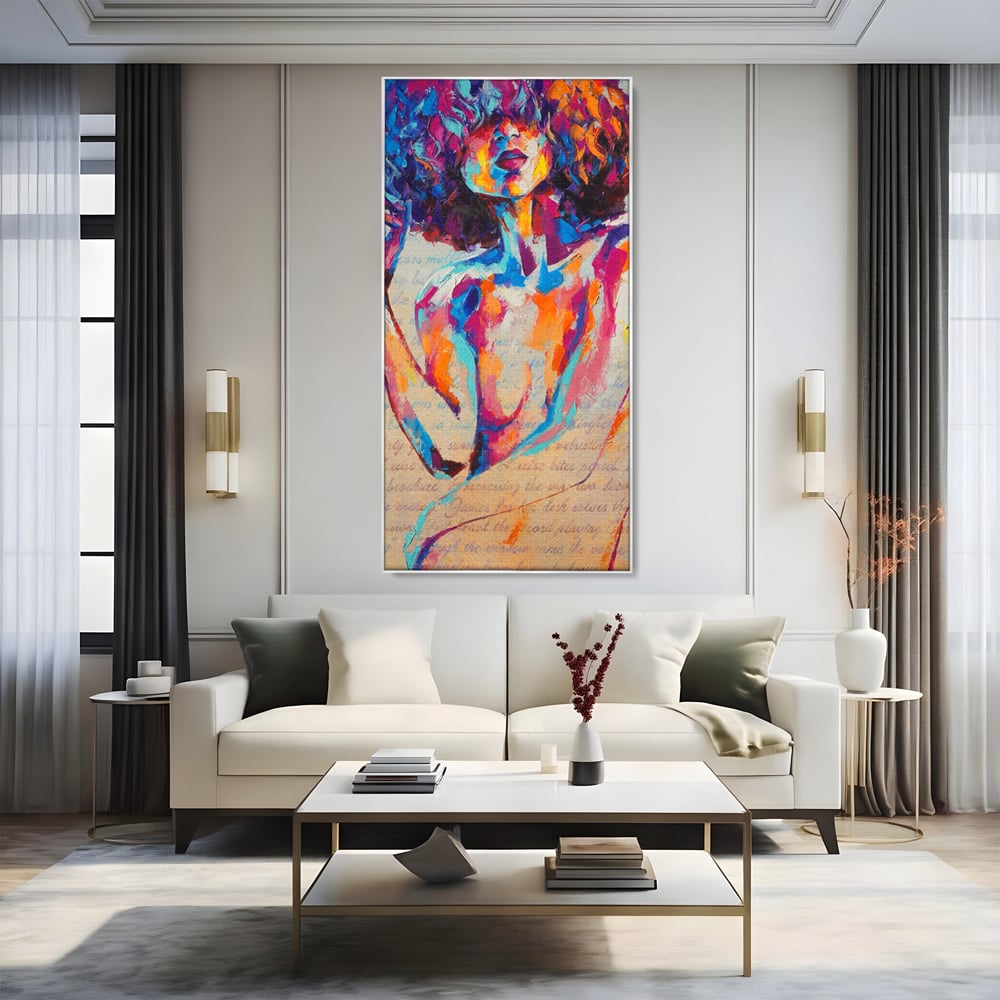 Tablou Canvas Premium LuxCanva® C1093, Nude Girl Abstract Paint , Femeie, Abstract, Beautiful, Living Room, Bedroom, Relaxare, Culori Vibrante