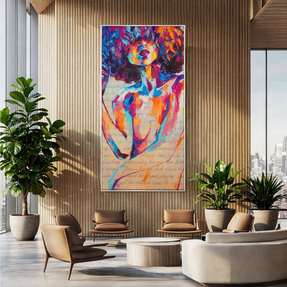 Tablou Canvas Premium LuxCanva® C1093, Nude Girl Abstract Paint , Femeie, Abstract, Beautiful, Living Room, Bedroom, Relaxare, Culori Vibrante