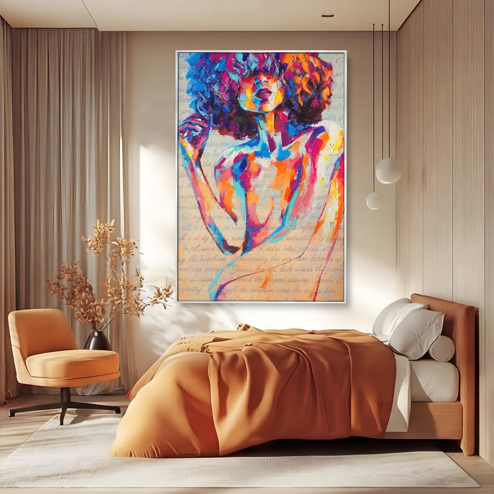 Tablou Canvas Premium LuxCanva® C1093, Nude Girl Abstract Paint , Femeie, Abstract, Beautiful, Living Room, Bedroom, Relaxare, Culori Vibrante