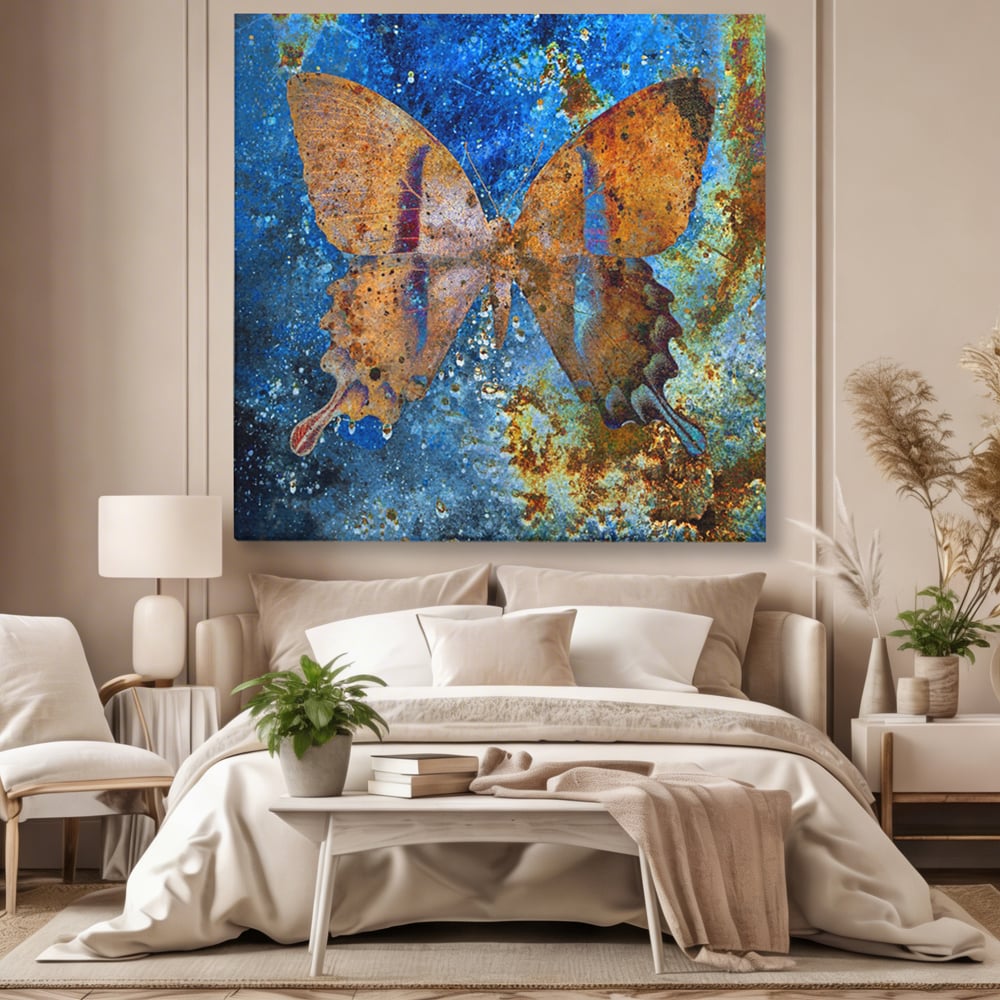 Tablou Canvas Premium LuxCanva® C1094, Cosmic Butterlfly , Fluture, Cosmos, Stele, Living Room, Bedroom, Relaxare, Culori Vibrante