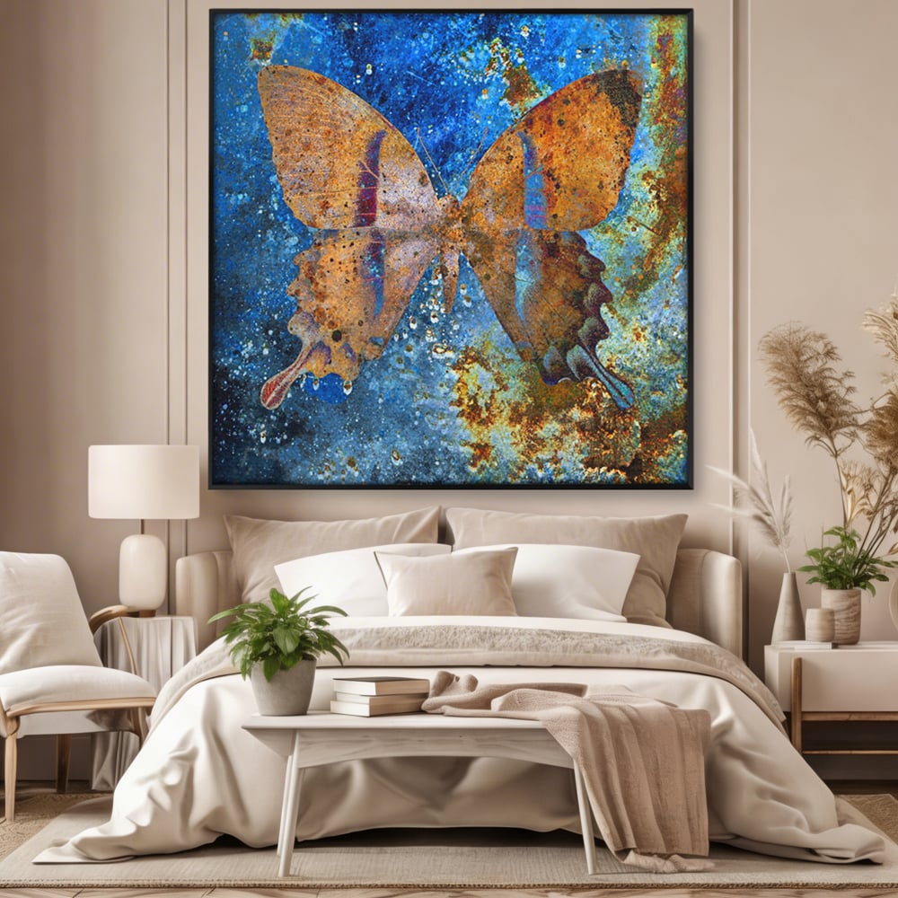 Tablou Canvas Premium LuxCanva® C1094, Cosmic Butterlfly , Fluture, Cosmos, Stele, Living Room, Bedroom, Relaxare, Culori Vibrante