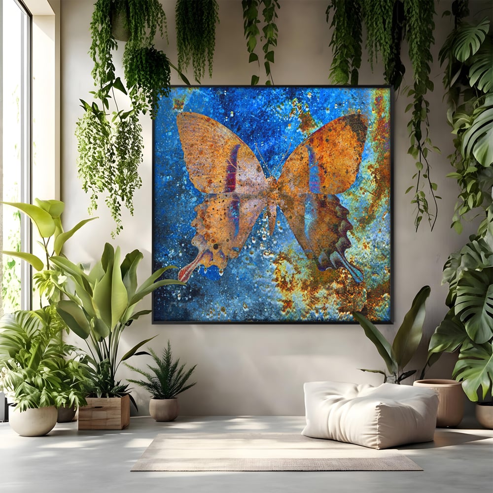 Tablou Canvas Premium LuxCanva® C1094, Cosmic Butterlfly , Fluture, Cosmos, Stele, Living Room, Bedroom, Relaxare, Culori Vibrante