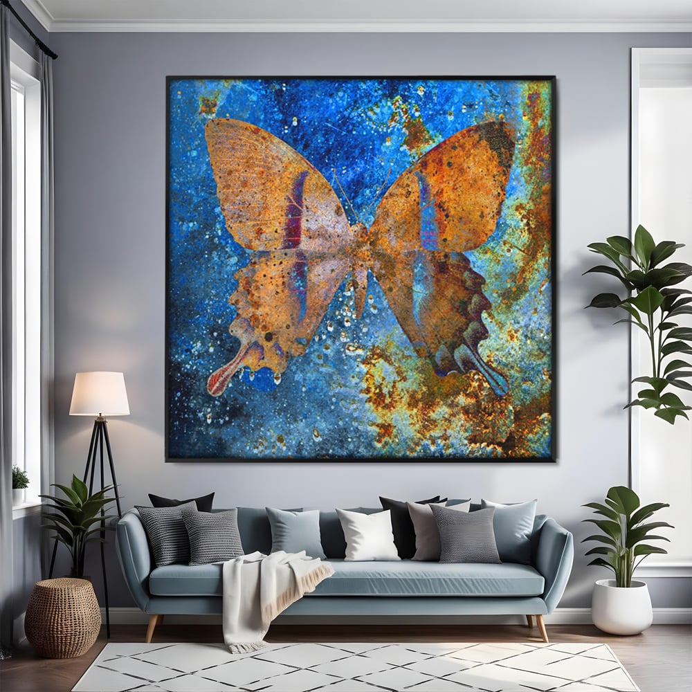 Tablou Canvas Premium LuxCanva® C1094, Cosmic Butterlfly , Fluture, Cosmos, Stele, Living Room, Bedroom, Relaxare, Culori Vibrante