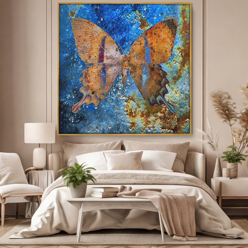 Tablou Canvas Premium LuxCanva® C1094, Cosmic Butterlfly , Fluture, Cosmos, Stele, Living Room, Bedroom, Relaxare, Culori Vibrante