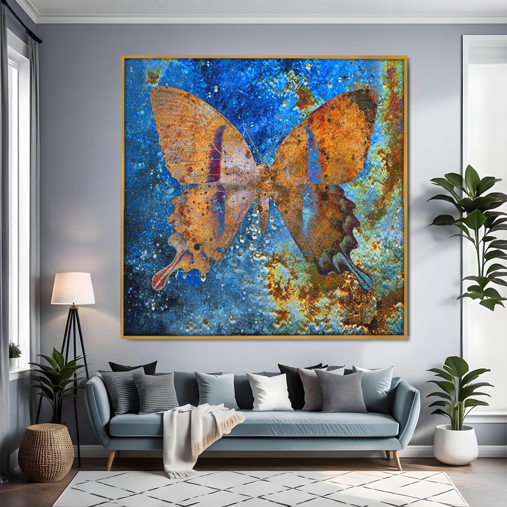 Tablou Canvas Premium LuxCanva® C1094, Cosmic Butterlfly , Fluture, Cosmos, Stele, Living Room, Bedroom, Relaxare, Culori Vibrante