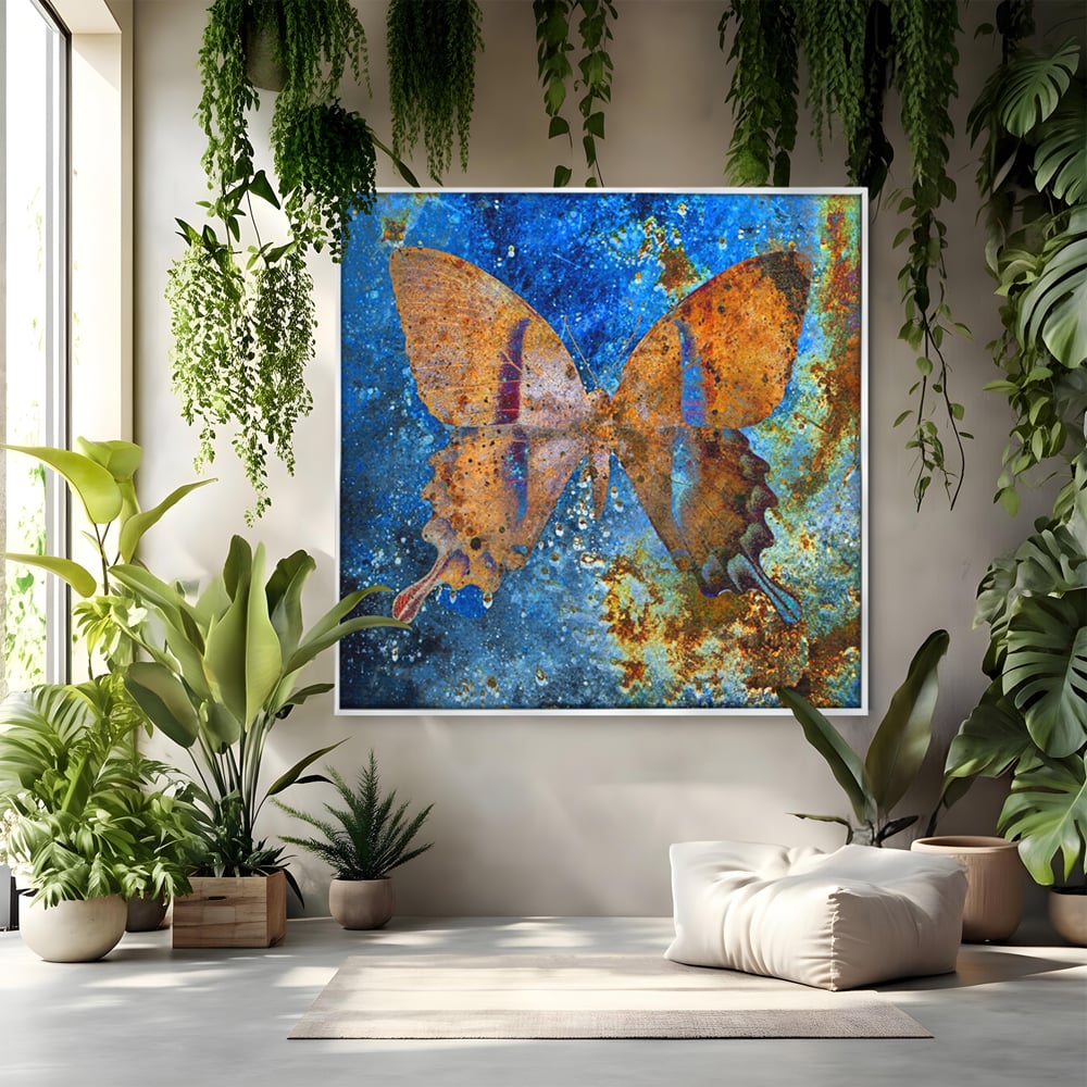 Tablou Canvas Premium LuxCanva® C1094, Cosmic Butterlfly , Fluture, Cosmos, Stele, Living Room, Bedroom, Relaxare, Culori Vibrante