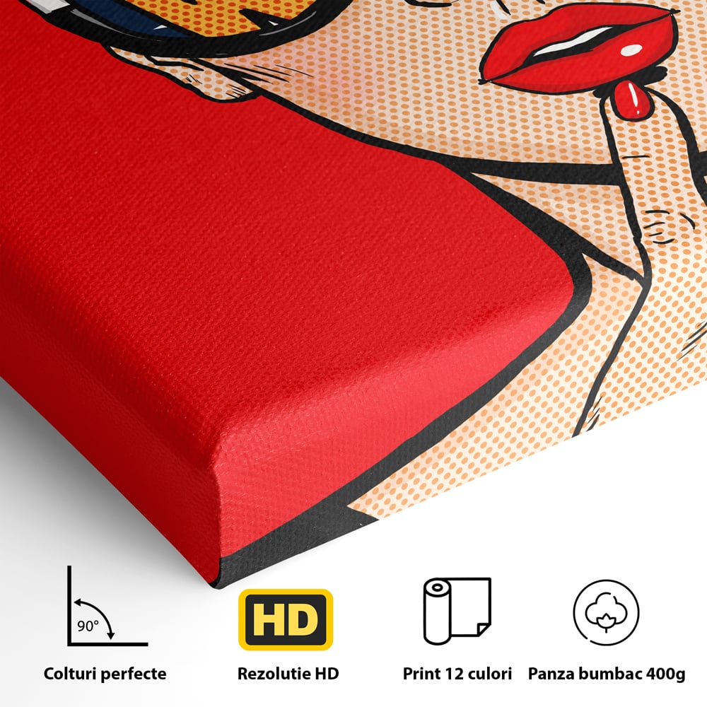 Leinwand Wandkunst Premium LuxCanva® C1095, Pop-Art-Gemälde, Frau, schön, Wohnzimmer, Schlafzimmer, entspannend, lebendige Farben