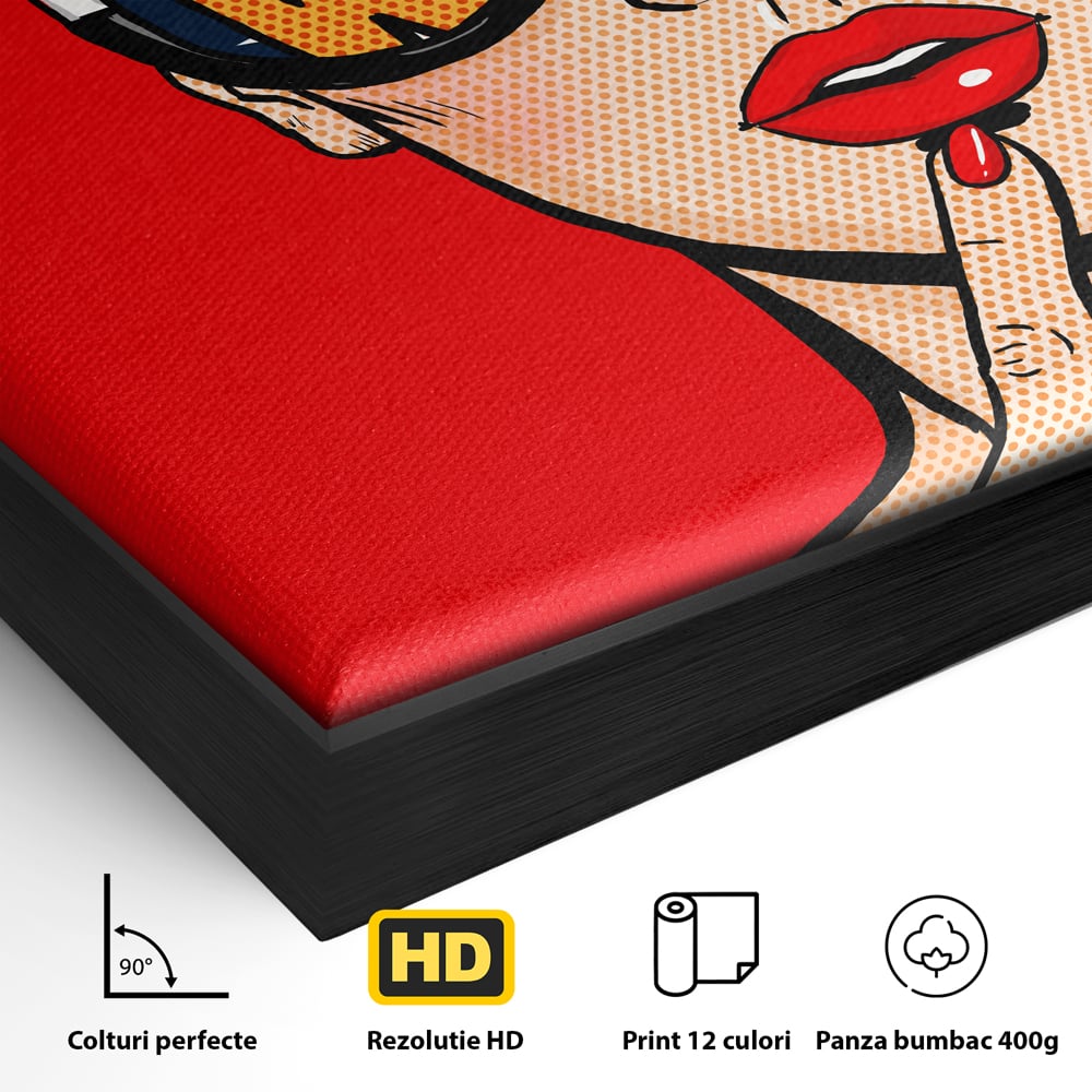 Leinwand Wandkunst Premium LuxCanva® C1095, Pop-Art-Gemälde, Frau, schön, Wohnzimmer, Schlafzimmer, entspannend, lebendige Farben