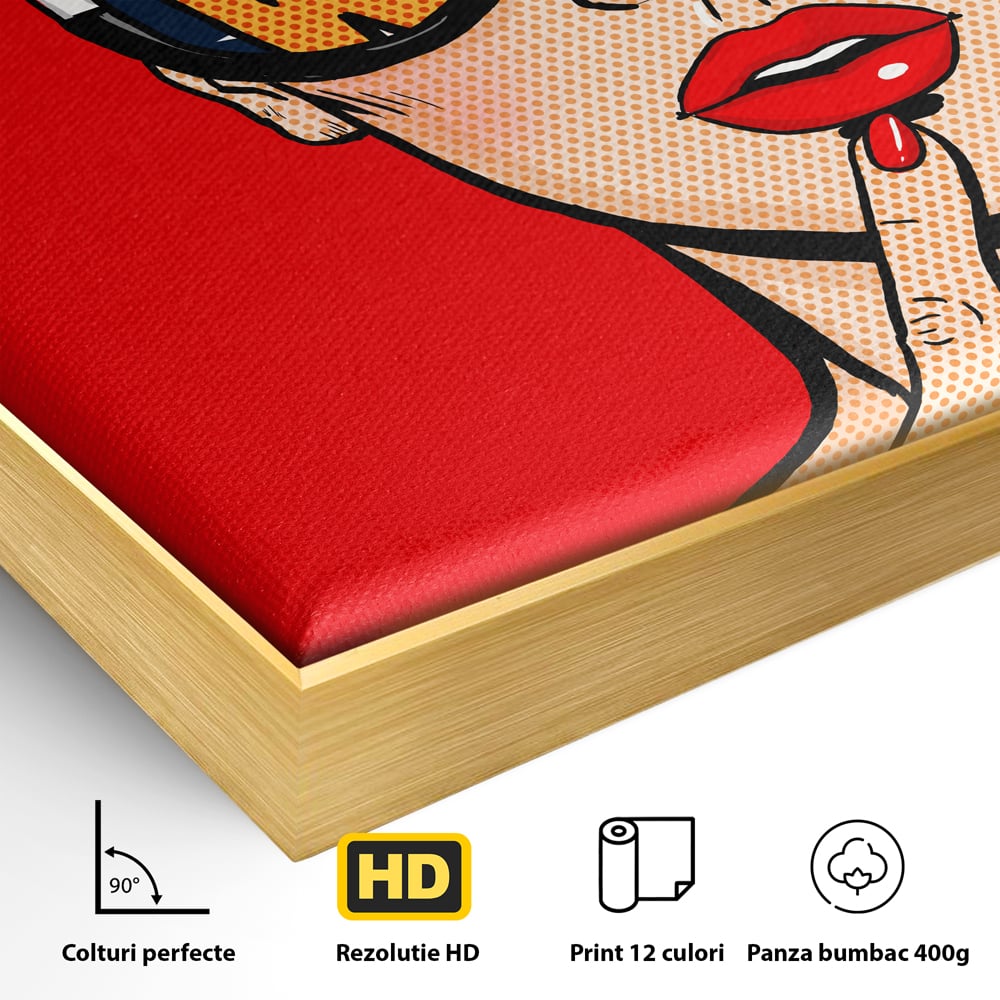 Leinwand Wandkunst Premium LuxCanva® C1095, Pop-Art-Gemälde, Frau, schön, Wohnzimmer, Schlafzimmer, entspannend, lebendige Farben