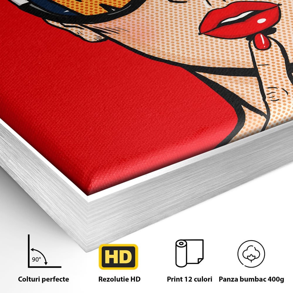 Leinwand Wandkunst Premium LuxCanva® C1095, Pop-Art-Gemälde, Frau, schön, Wohnzimmer, Schlafzimmer, entspannend, lebendige Farben