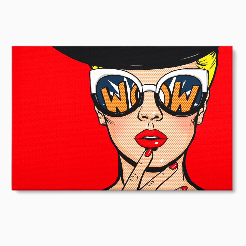 Leinwand Wandkunst Premium LuxCanva® C1095, Pop-Art-Gemälde, Frau, schön, Wohnzimmer, Schlafzimmer, entspannend, lebendige Farben