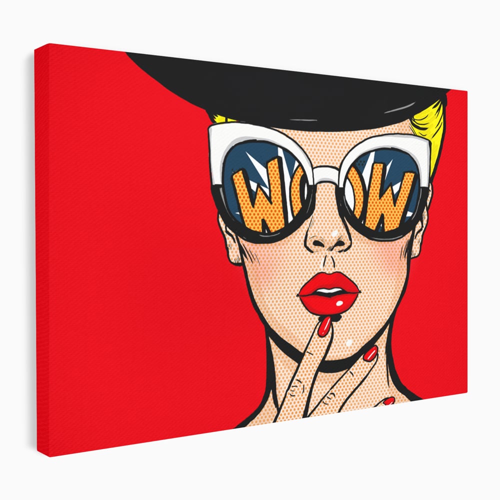 Leinwand Wandkunst Premium LuxCanva® C1095, Pop-Art-Gemälde, Frau, schön, Wohnzimmer, Schlafzimmer, entspannend, lebendige Farben
