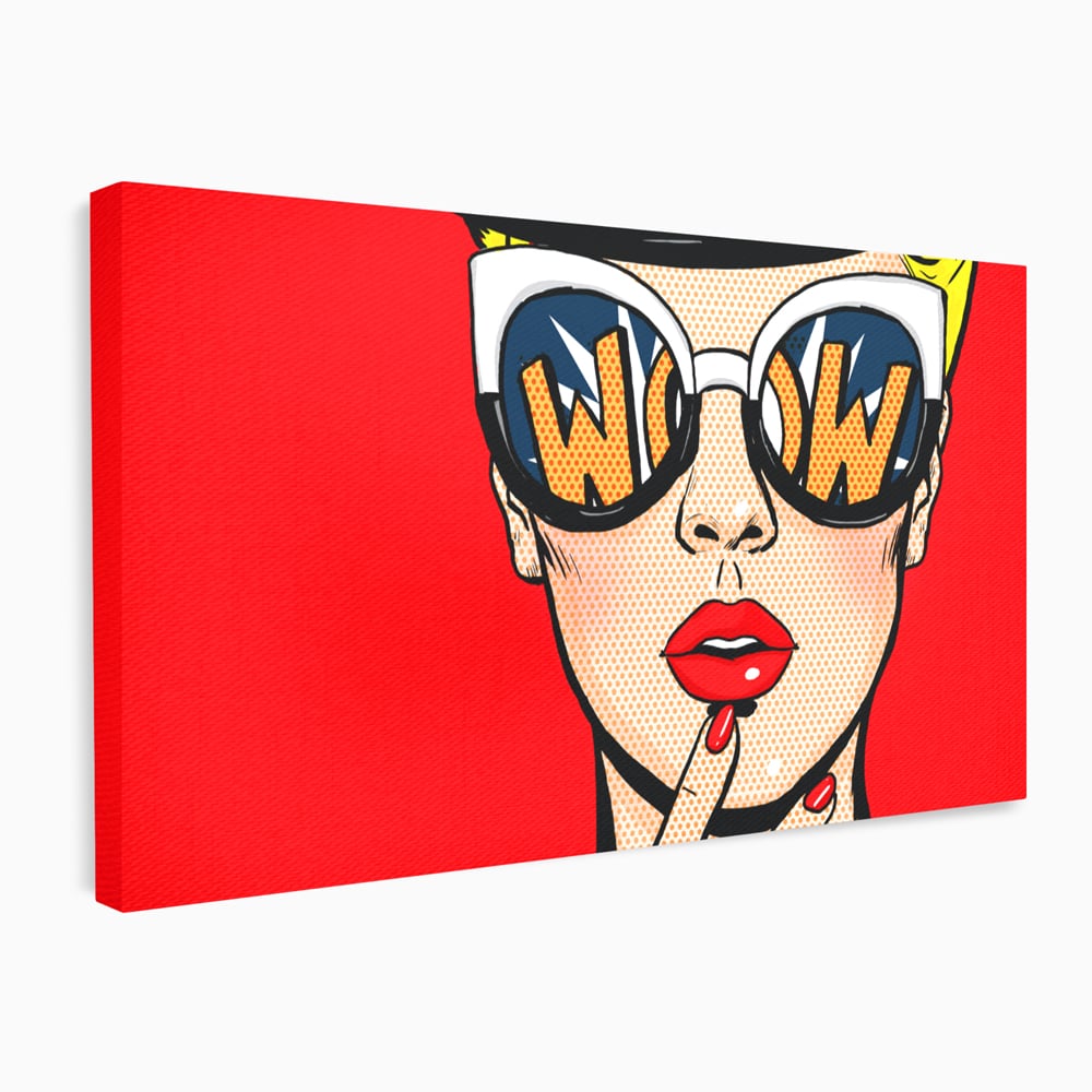 Leinwand Wandkunst Premium LuxCanva® C1095, Pop-Art-Gemälde, Frau, schön, Wohnzimmer, Schlafzimmer, entspannend, lebendige Farben