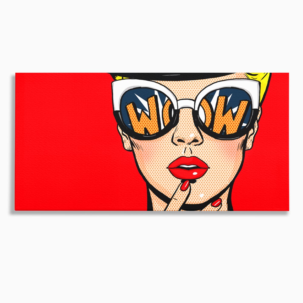Leinwand Wandkunst Premium LuxCanva® C1095, Pop-Art-Gemälde, Frau, schön, Wohnzimmer, Schlafzimmer, entspannend, lebendige Farben