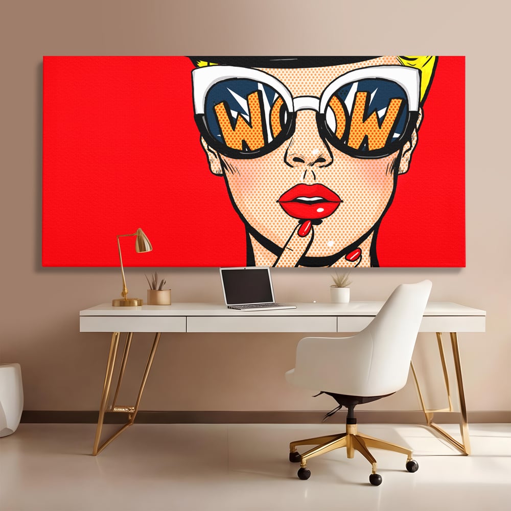 Leinwand Wandkunst Premium LuxCanva® C1095, Pop-Art-Gemälde, Frau, schön, Wohnzimmer, Schlafzimmer, entspannend, lebendige Farben