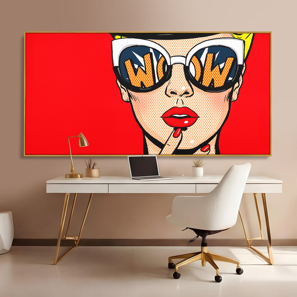 Leinwand Wandkunst Premium LuxCanva® C1095, Pop-Art-Gemälde, Frau, schön, Wohnzimmer, Schlafzimmer, entspannend, lebendige Farben
