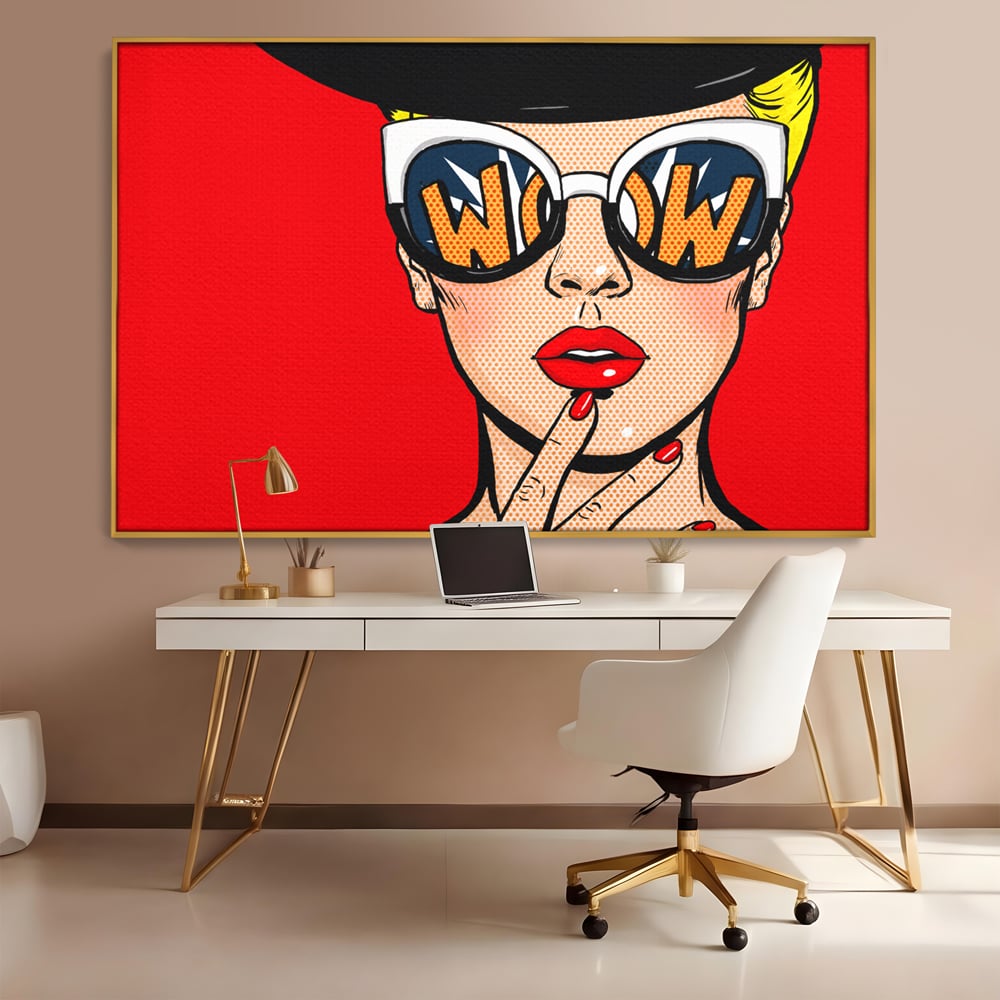 Leinwand Wandkunst Premium LuxCanva® C1095, Pop-Art-Gemälde, Frau, schön, Wohnzimmer, Schlafzimmer, entspannend, lebendige Farben