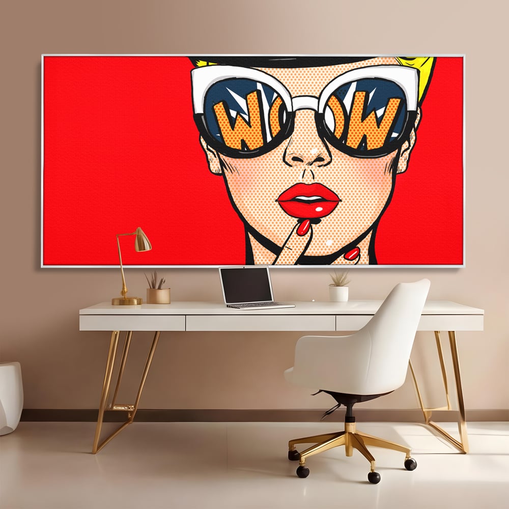 Leinwand Wandkunst Premium LuxCanva® C1095, Pop-Art-Gemälde, Frau, schön, Wohnzimmer, Schlafzimmer, entspannend, lebendige Farben