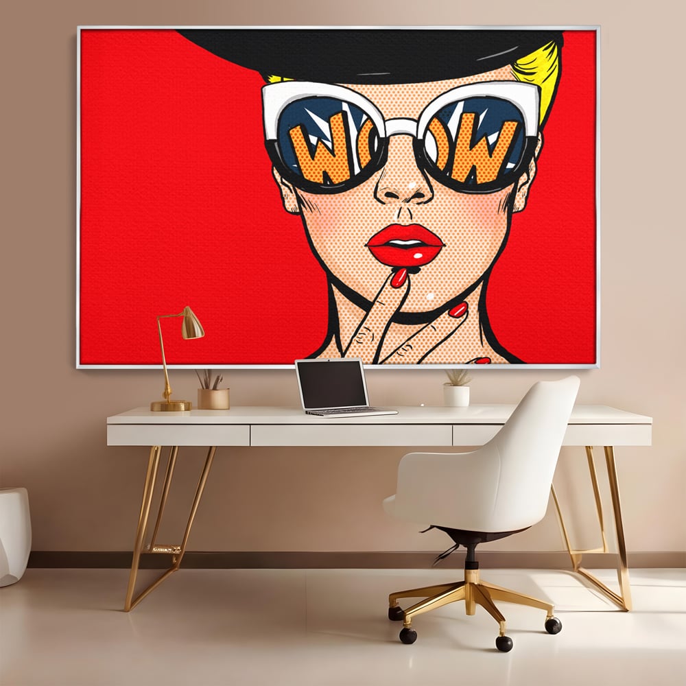 Leinwand Wandkunst Premium LuxCanva® C1095, Pop-Art-Gemälde, Frau, schön, Wohnzimmer, Schlafzimmer, entspannend, lebendige Farben