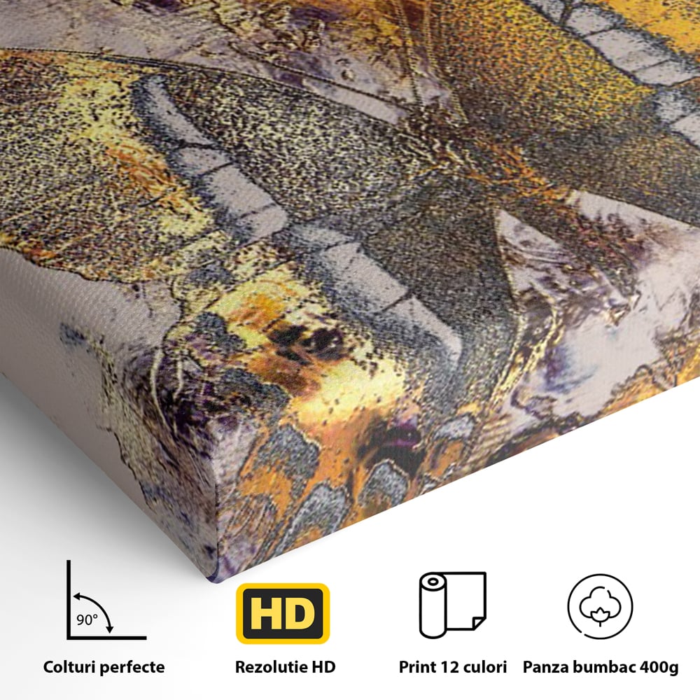 Tablou Canvas Premium LuxCanva® C1096, Fluture Auriu , Fluture, Beautiful, Auriu, Living Room, Bedroom, Relaxare, Culori Vibrante