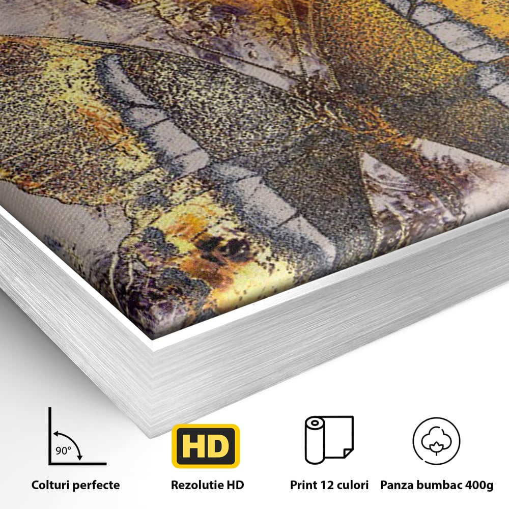 Tablou Canvas Premium LuxCanva® C1096, Fluture Auriu , Fluture, Beautiful, Auriu, Living Room, Bedroom, Relaxare, Culori Vibrante