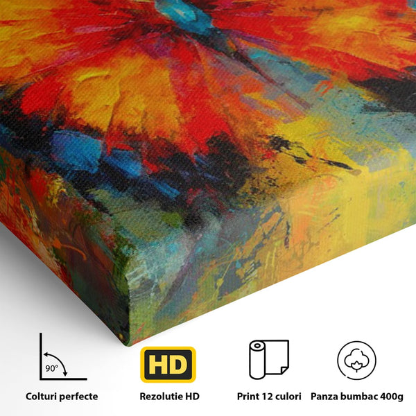 Leinwandbilder Premium LuxCanva® C1101, Bunter Schmetterling , Farben, Schmetterling, Wohnzimmer, Schlafzimmer, Entspannend, Lebendige Farben