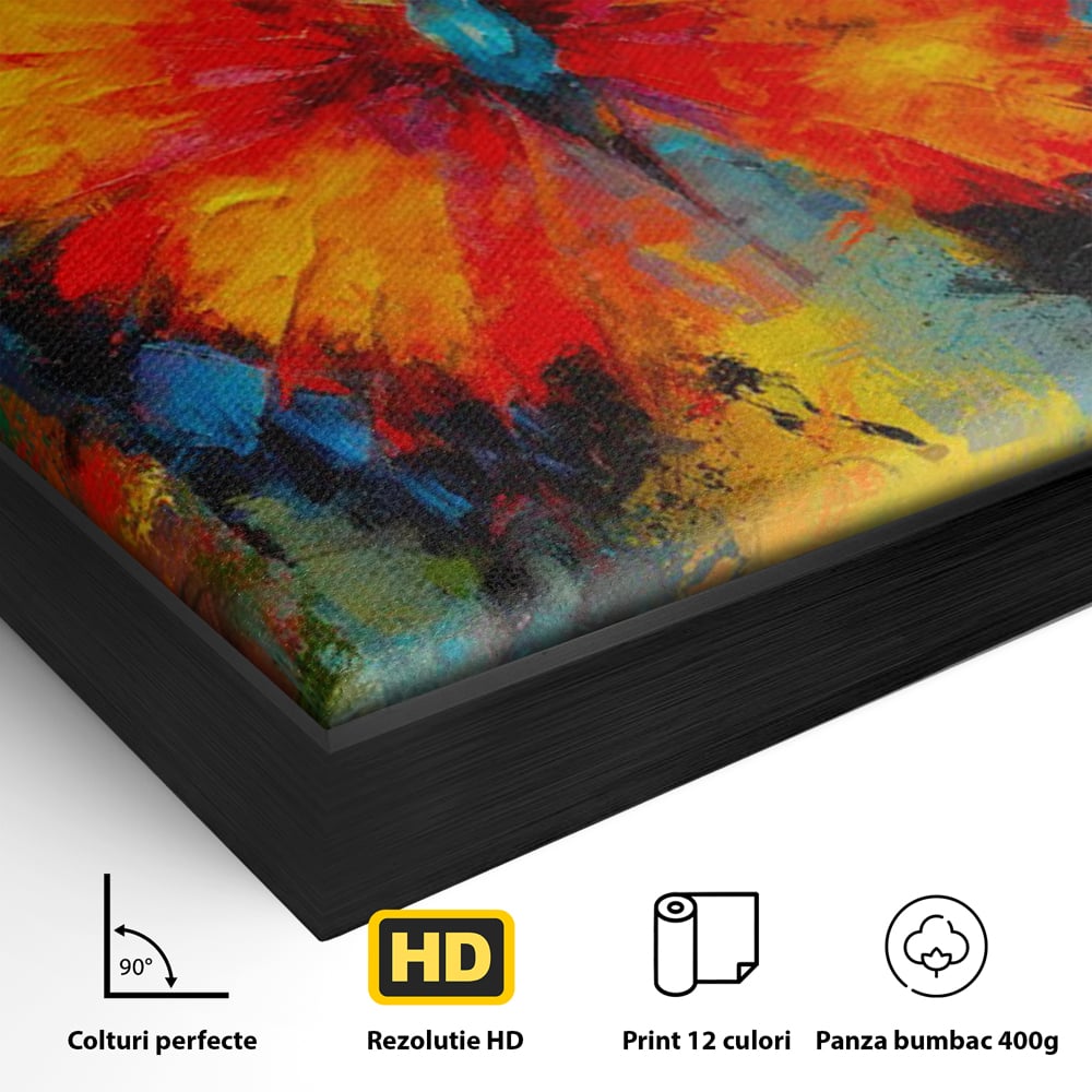 Leinwandbilder Premium LuxCanva® C1101, Bunter Schmetterling , Farben, Schmetterling, Wohnzimmer, Schlafzimmer, Entspannend, Lebendige Farben