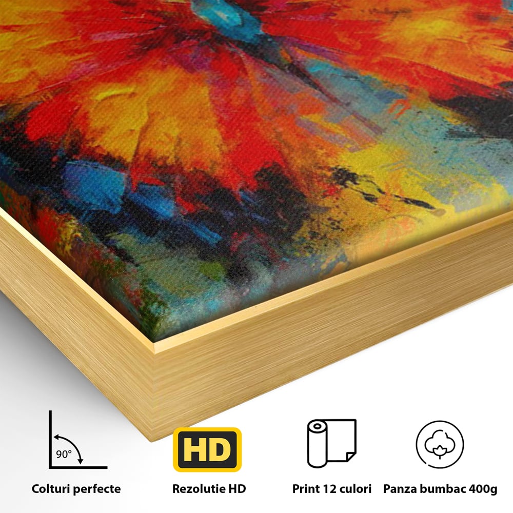 Leinwandbilder Premium LuxCanva® C1101, Bunter Schmetterling , Farben, Schmetterling, Wohnzimmer, Schlafzimmer, Entspannend, Lebendige Farben