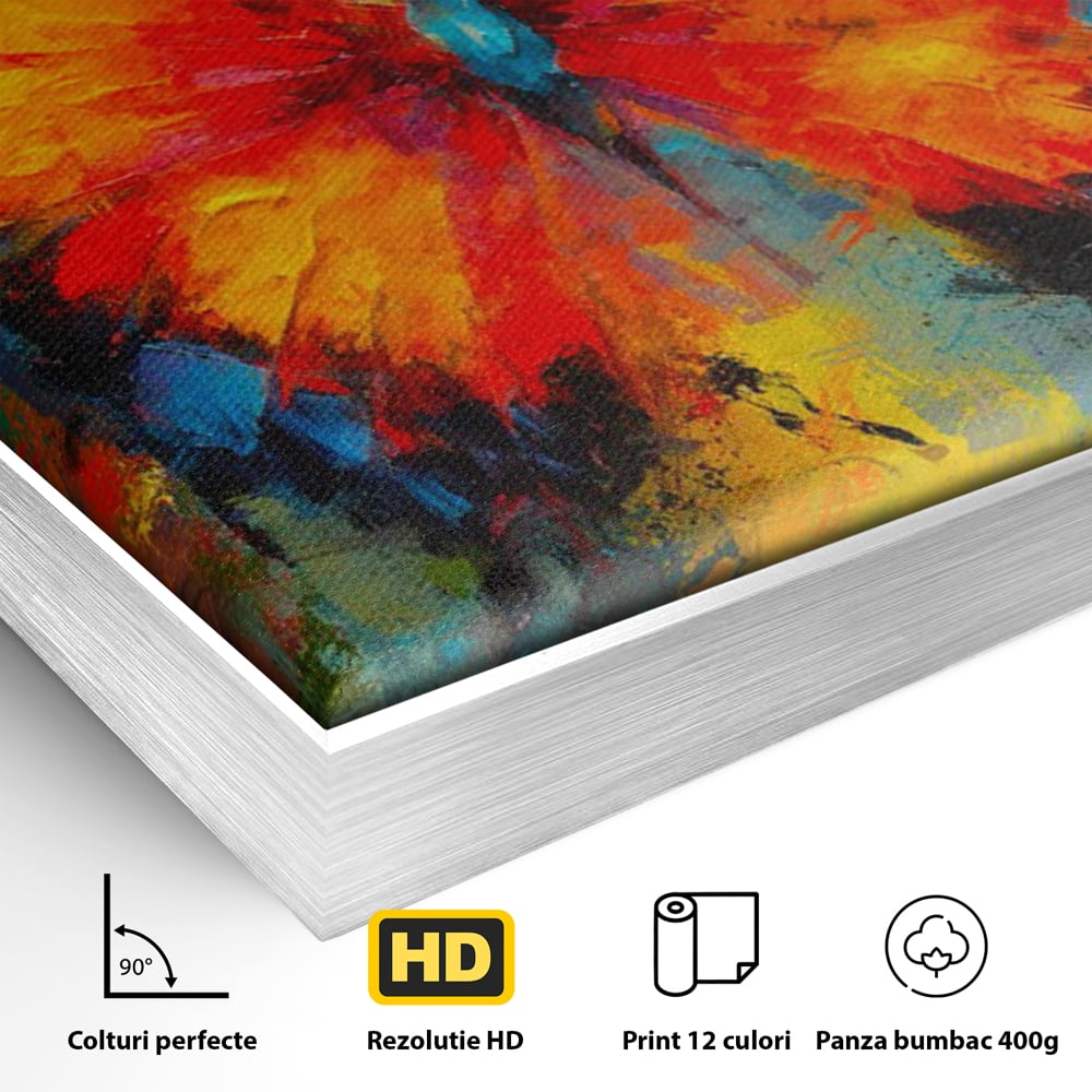 Leinwandbilder Premium LuxCanva® C1101, Bunter Schmetterling , Farben, Schmetterling, Wohnzimmer, Schlafzimmer, Entspannend, Lebendige Farben