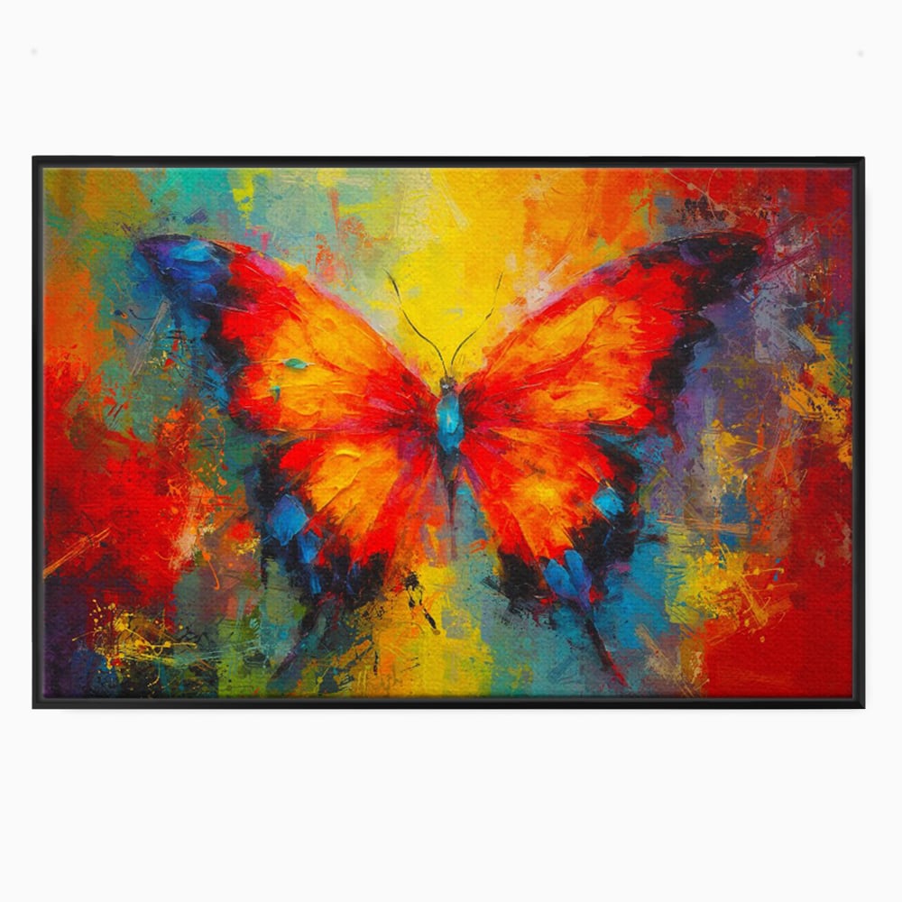 Leinwandbilder Premium LuxCanva® C1101, Bunter Schmetterling , Farben, Schmetterling, Wohnzimmer, Schlafzimmer, Entspannend, Lebendige Farben