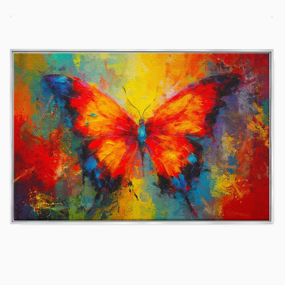 Leinwandbilder Premium LuxCanva® C1101, Bunter Schmetterling , Farben, Schmetterling, Wohnzimmer, Schlafzimmer, Entspannend, Lebendige Farben