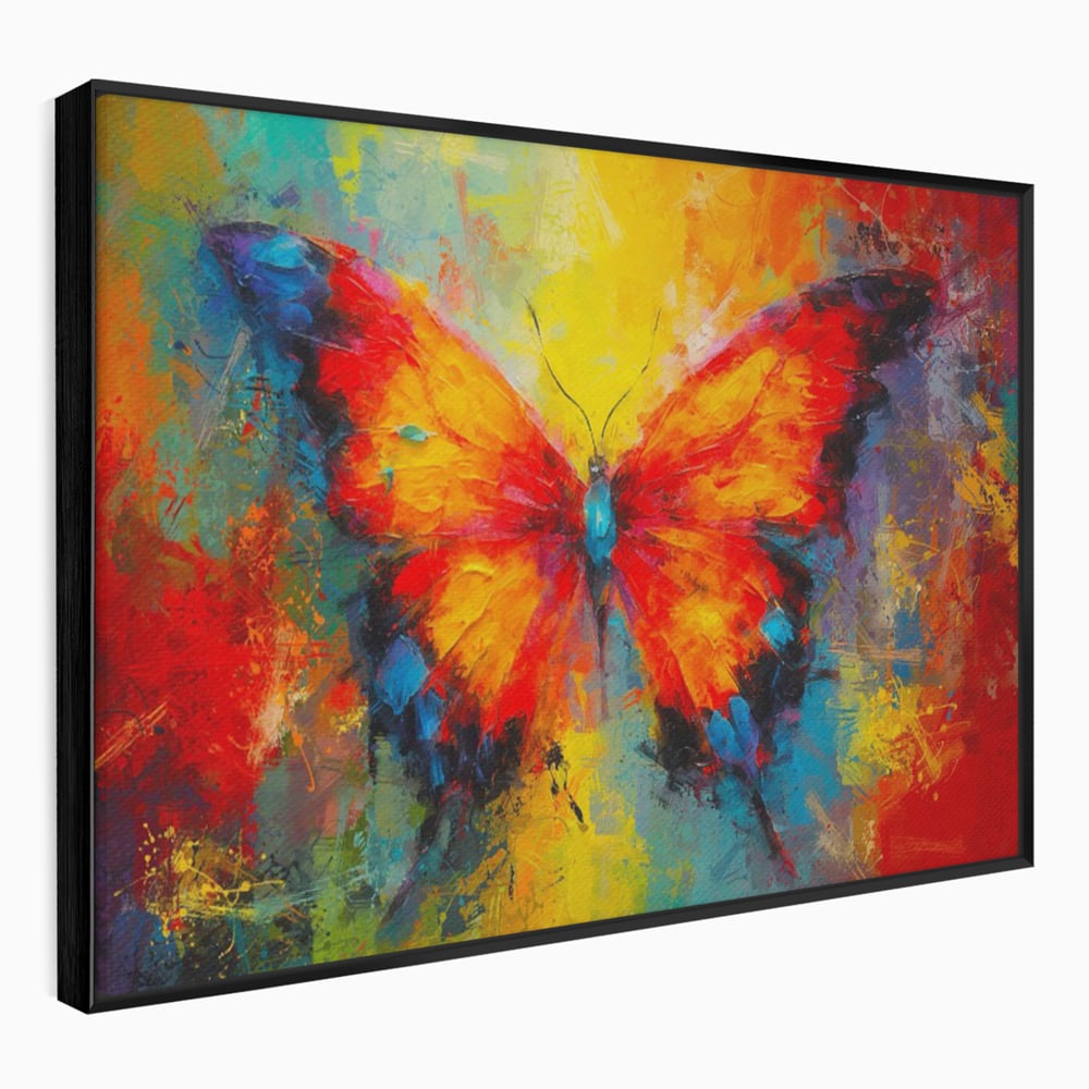 Leinwandbilder Premium LuxCanva® C1101, Bunter Schmetterling , Farben, Schmetterling, Wohnzimmer, Schlafzimmer, Entspannend, Lebendige Farben