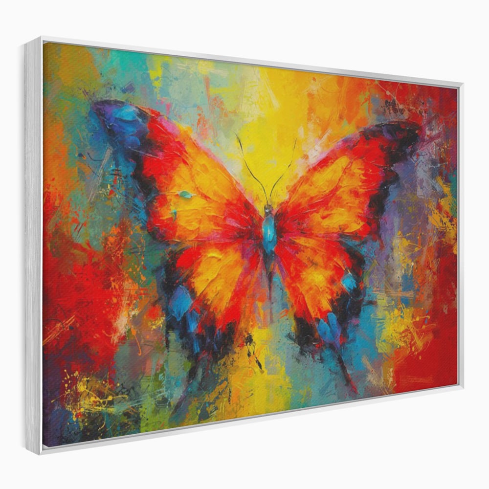 Leinwandbilder Premium LuxCanva® C1101, Bunter Schmetterling , Farben, Schmetterling, Wohnzimmer, Schlafzimmer, Entspannend, Lebendige Farben