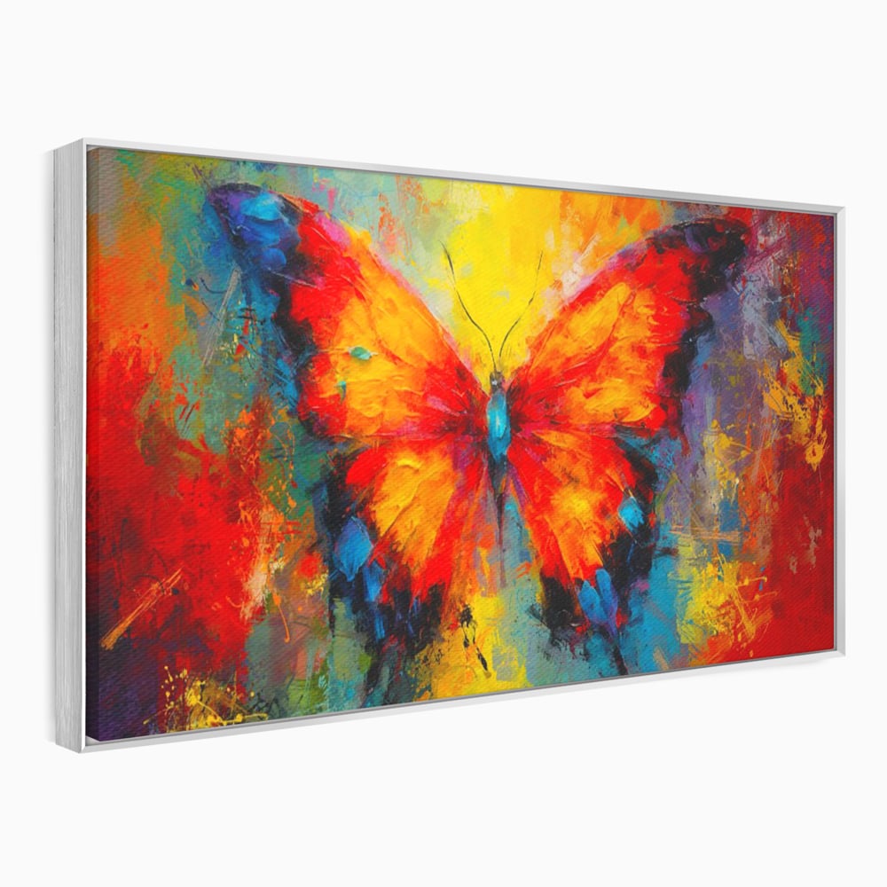 Leinwandbilder Premium LuxCanva® C1101, Bunter Schmetterling , Farben, Schmetterling, Wohnzimmer, Schlafzimmer, Entspannend, Lebendige Farben