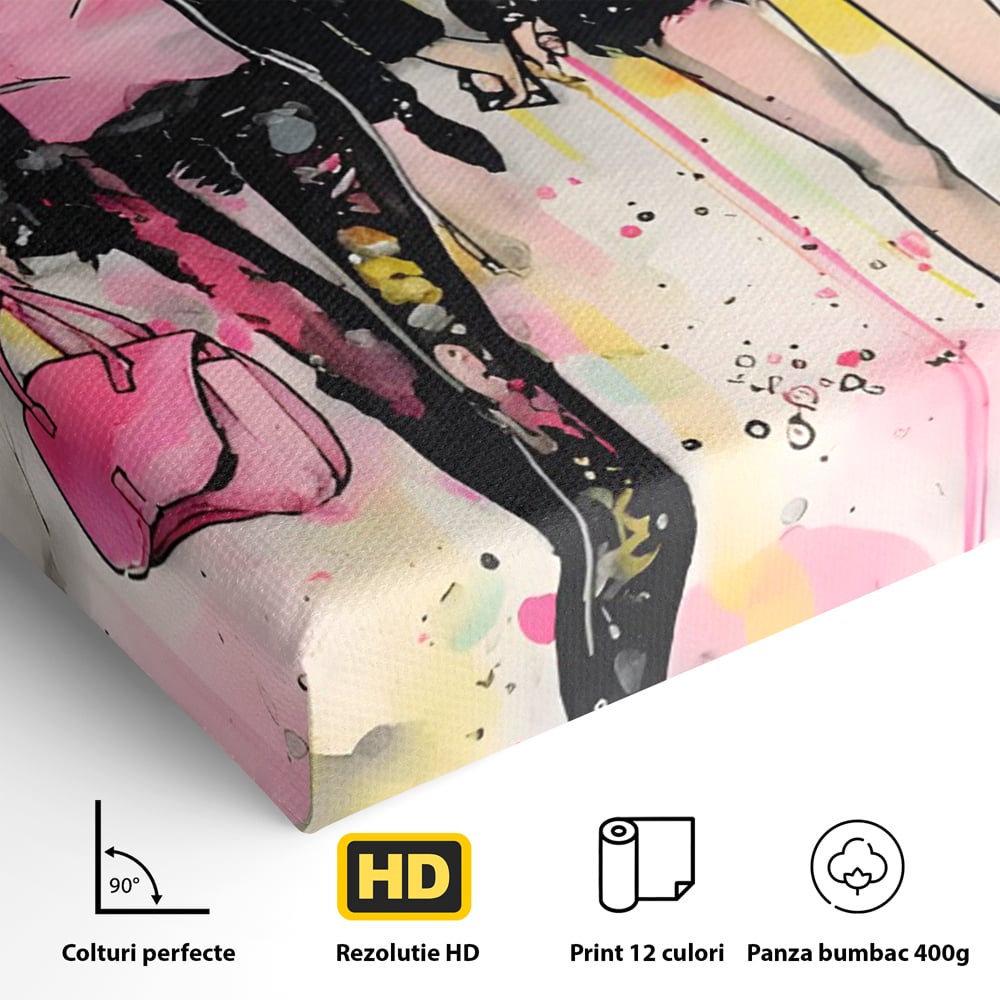Tablou Canvas Premium LuxCanva® C1104, Fashion Girls , Culori, Moda, Fete, Living Room, Bedroom, Relaxare, Culori Vibrante