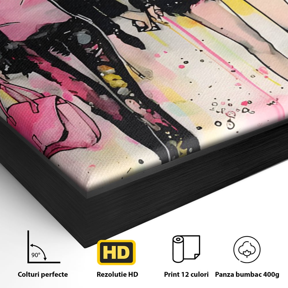 Tablou Canvas Premium LuxCanva® C1104, Fashion Girls , Culori, Moda, Fete, Living Room, Bedroom, Relaxare, Culori Vibrante