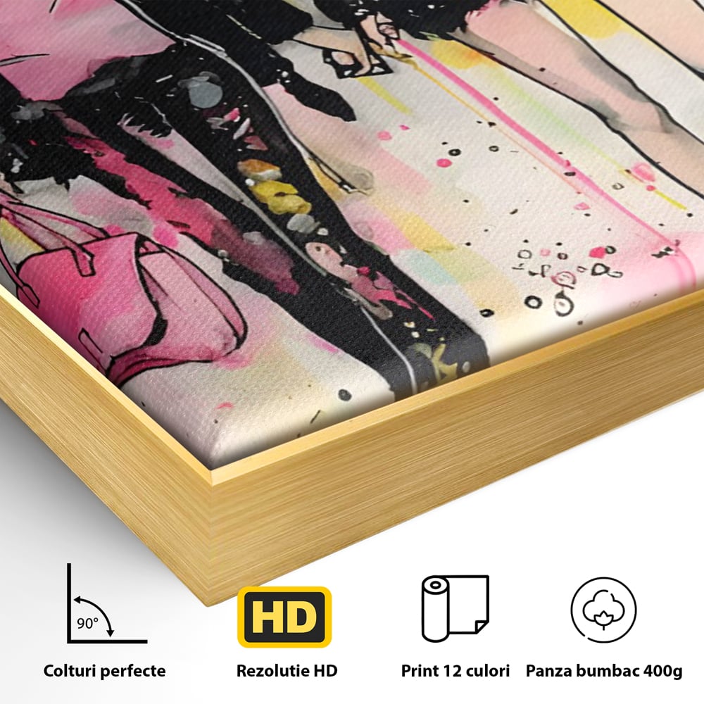 Tablou Canvas Premium LuxCanva® C1104, Fashion Girls , Culori, Moda, Fete, Living Room, Bedroom, Relaxare, Culori Vibrante