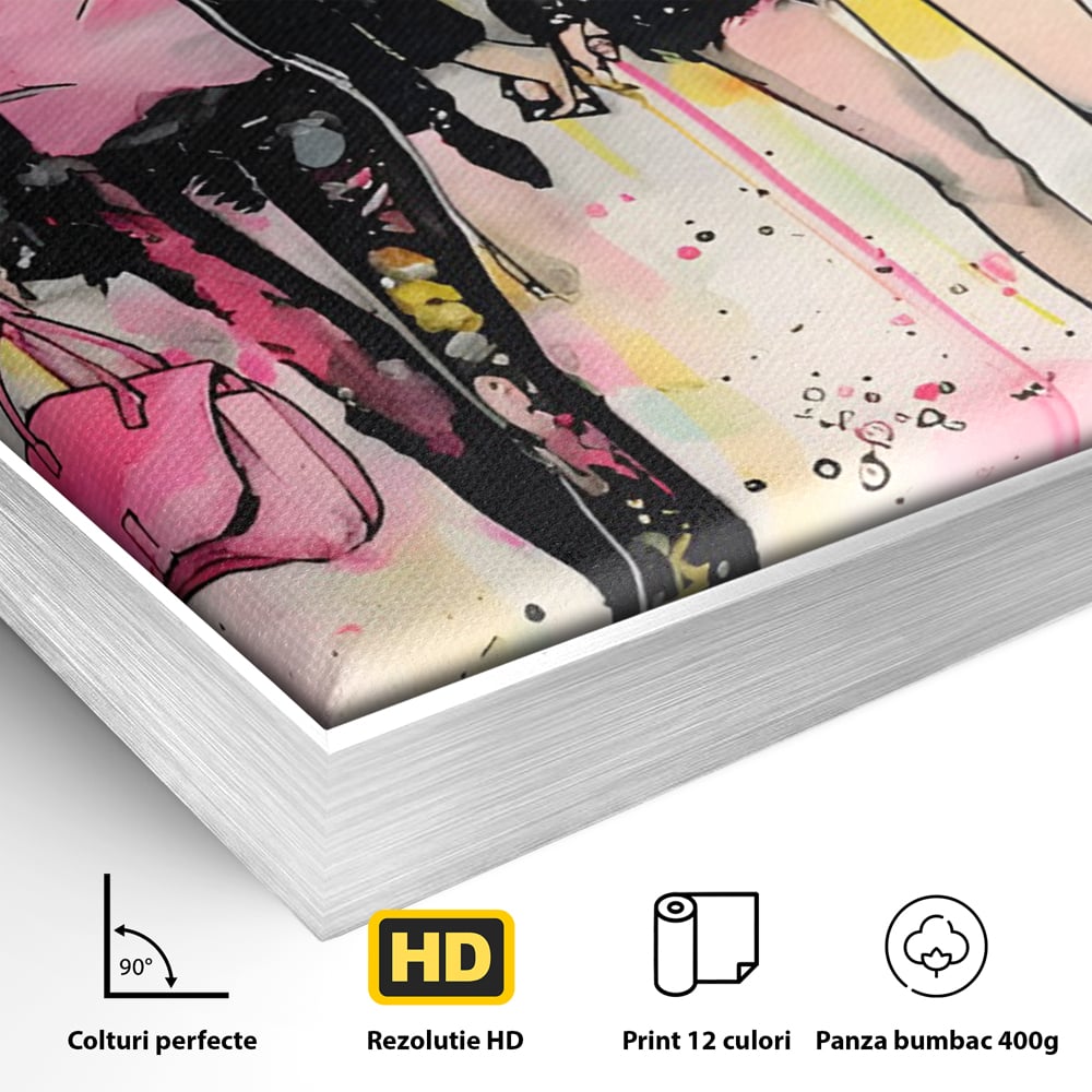 Tablou Canvas Premium LuxCanva® C1104, Fashion Girls , Culori, Moda, Fete, Living Room, Bedroom, Relaxare, Culori Vibrante